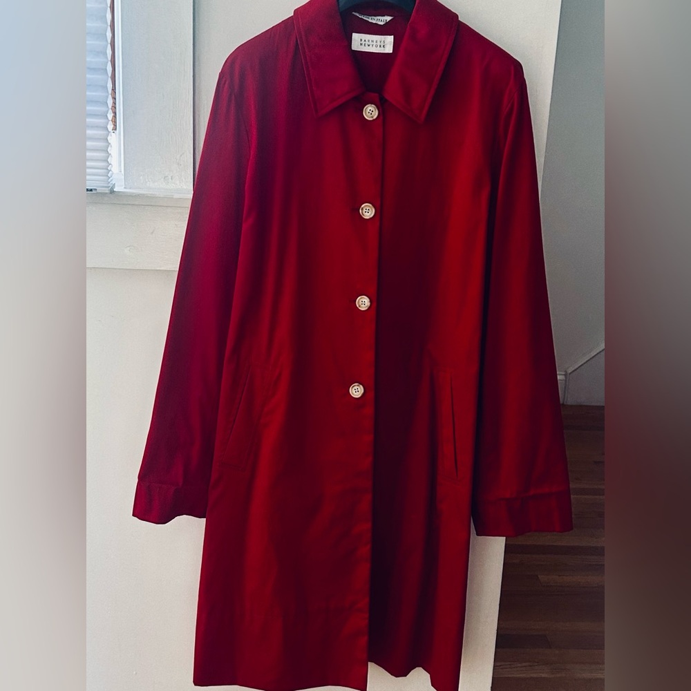 Barneys NewYork Red Women's Mackintosh Rain Coat - Size 38